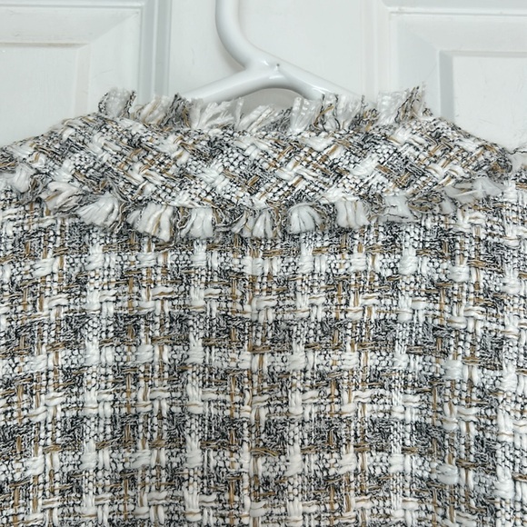 Ann Taylor Tweed Long Blazer with Fringed Edges and Front Patch Pockets. EUC - Picture 8 of 11